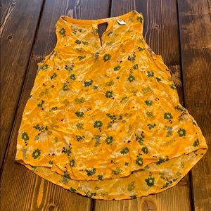 Yellow and blue floral tank top from Old Navy